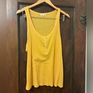 Henley button tank top